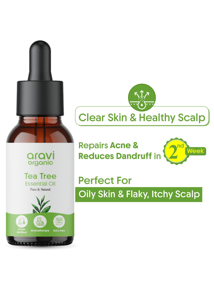Aravi Organic 100% Pure Tea Tree Essential Oil - Skin, Hair, Acne Treatment & Dandruff Control-picture-28