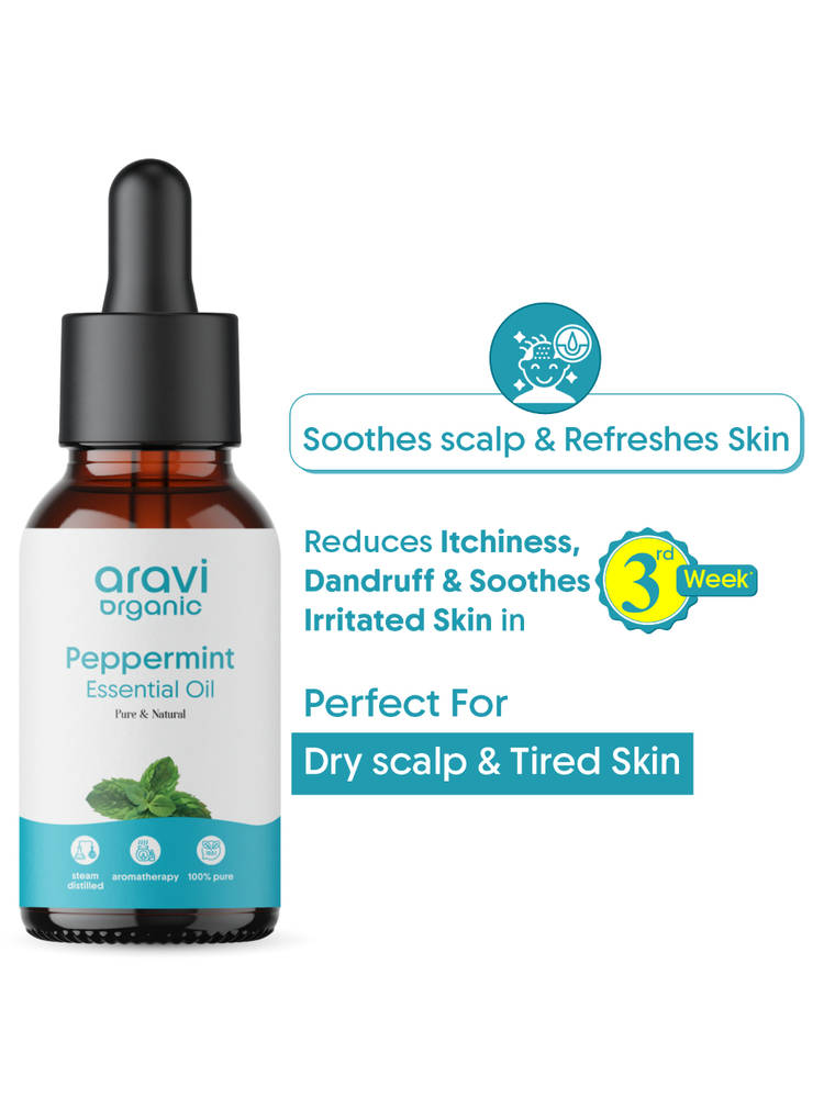 Aravi Organic 100% Pure Peppermint Essential Oil For Hair Growth, Hair Fall Control & Scalp-image-17