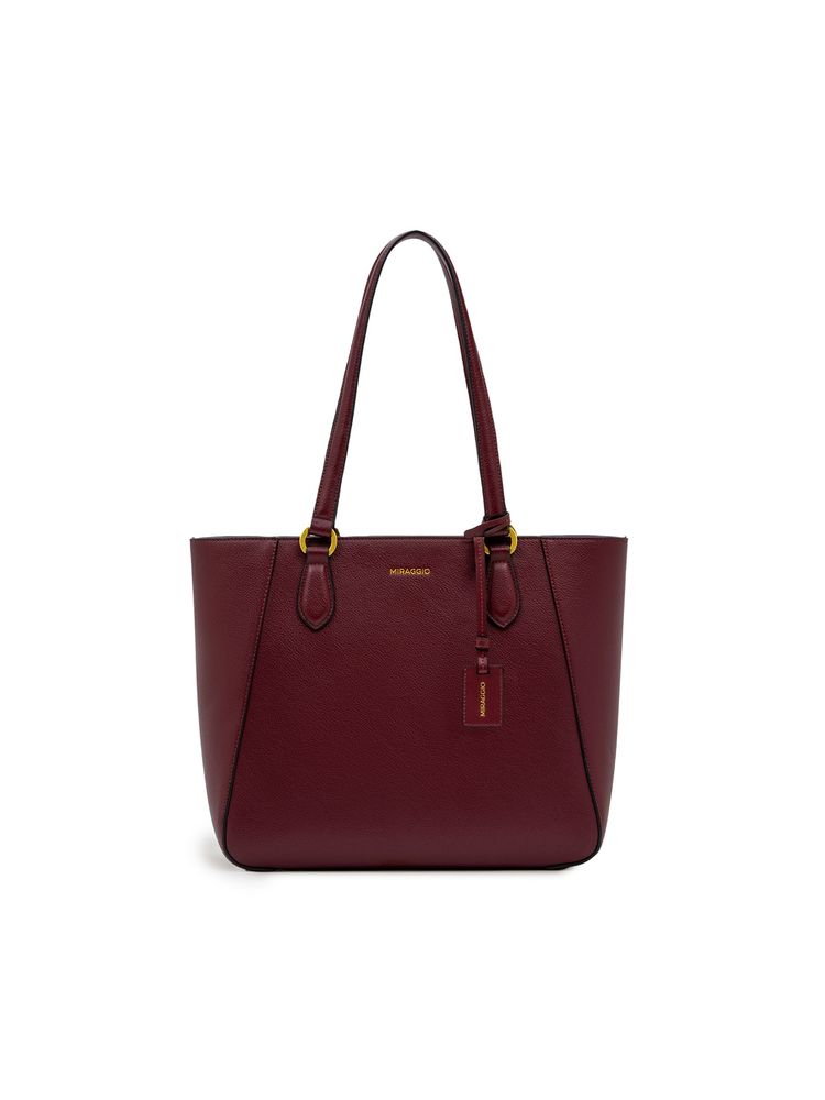 MIRAGGIO Women Maroon Textured Cali Tote Bag (L)-picture-34