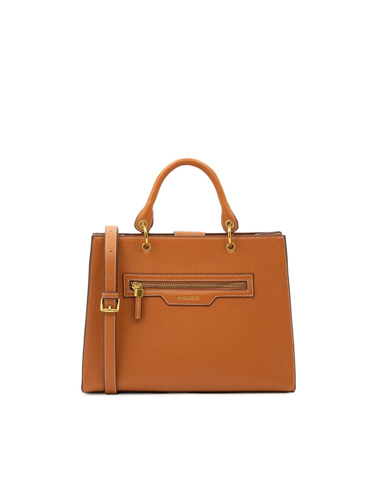 MIRAGGIO Women Orange Shelby Satchel (L)-picture-18