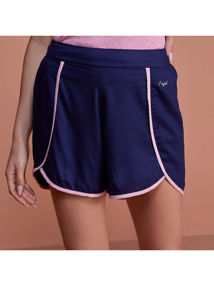 Nykd by Nykaa Sleep In Step Out Shorts - Nys135 - Midnight Blue-image-29