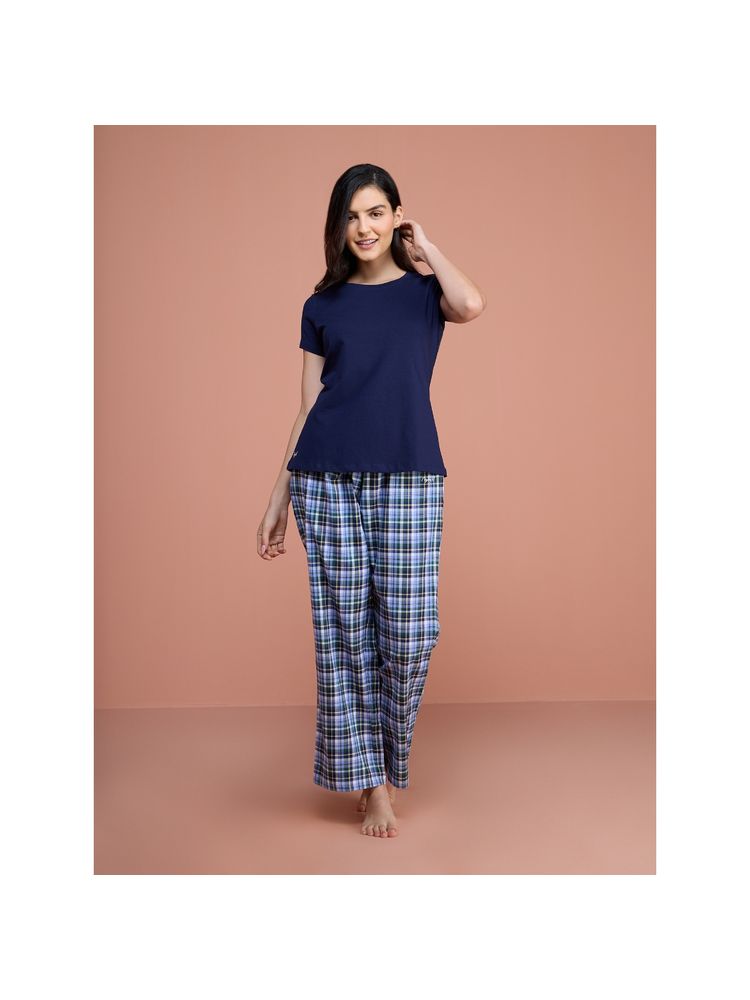 Nykd by Nykaa Cotton Plaid Pajama - Nys141 - Hydrangea Plaid-picture-39