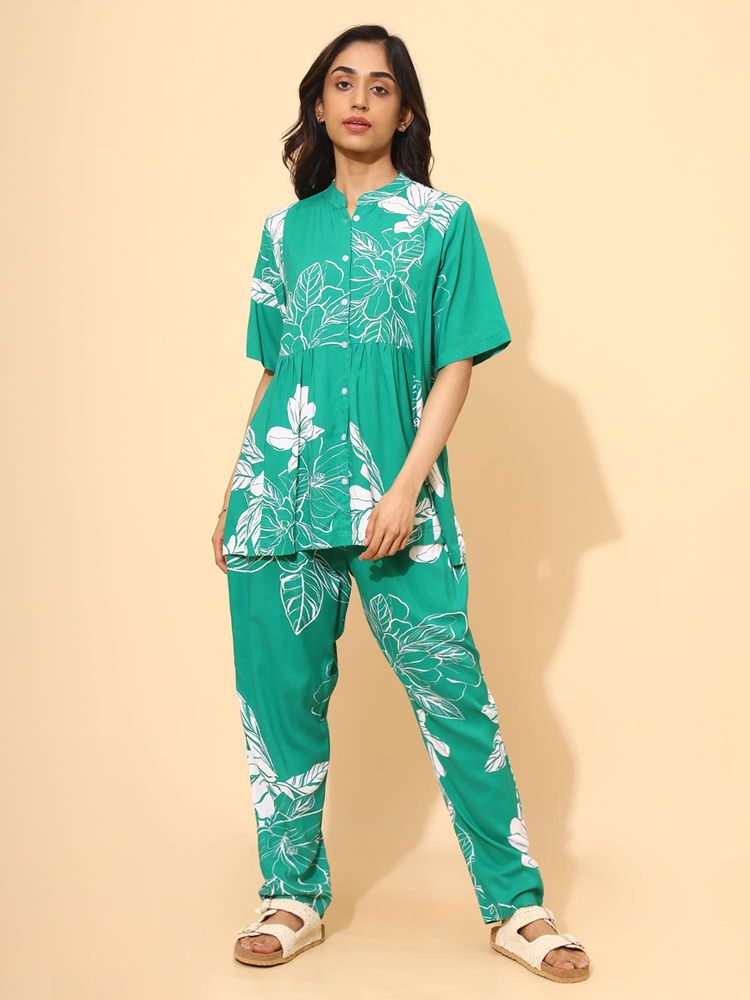 YELLOW BLOOM Floral Escape Top with Pajama-image-36