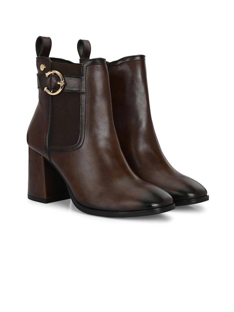 Delize Brown Women Vegan Leather Chelsea Boots-picture-25