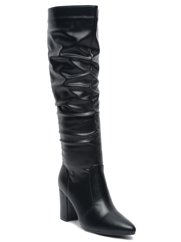 Flat n Heels Women Black Casual Boots-picture-24