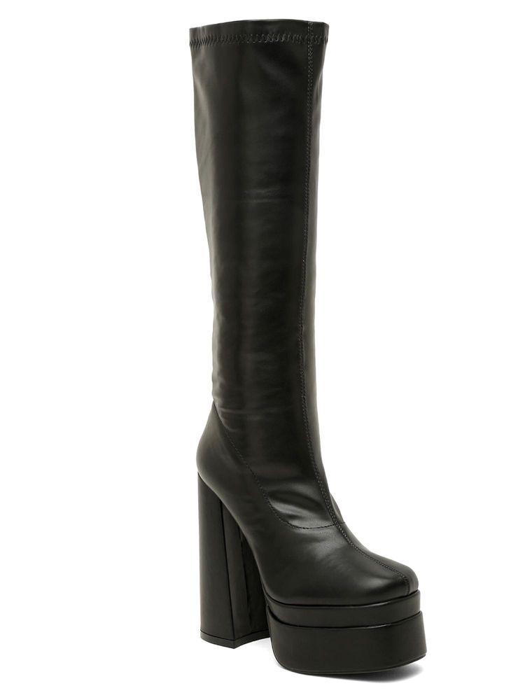 Flat n Heels Women Black Casual Boots-picture-6