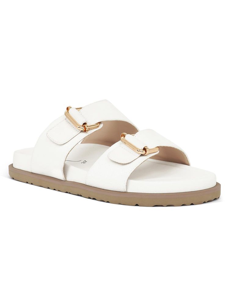 London Rag Women White Microfiber Buckle Detail Sandals-picture-10
