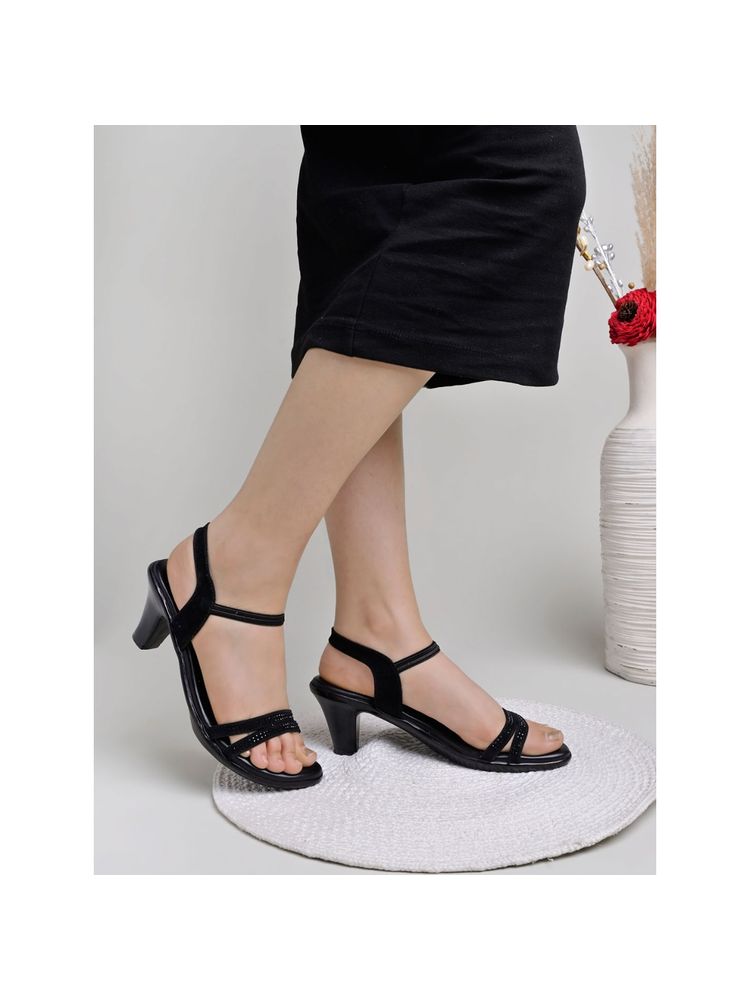 Shoetopia Womens Stylish Black Block Heels-image-35