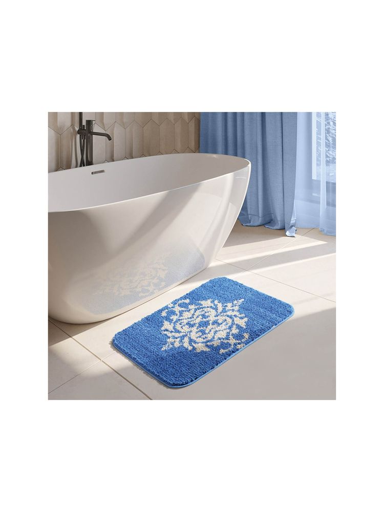 OBSESSIONS Printed Anti-Skid Polyester Bath Mat, Blue-picture-12