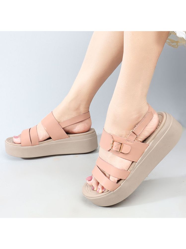 ELLE Peach Buckle Round Toe Women Sandals-picture-19