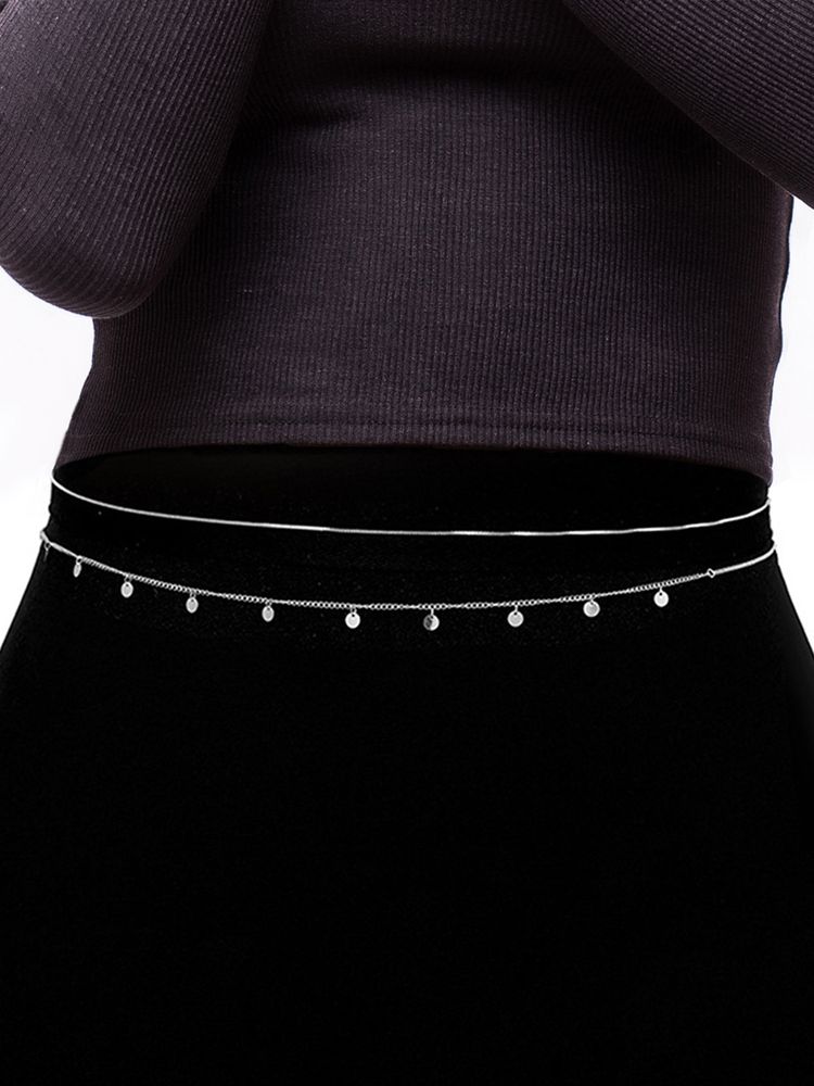 Peora Silver Plated 2 Layer Fancy Waist Chain-image-26