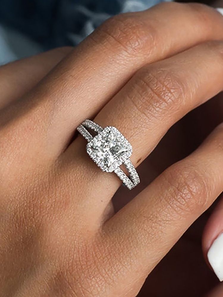 Peora American Diamond Studded Silver Plated Ring For Women, Us 7-picture-12