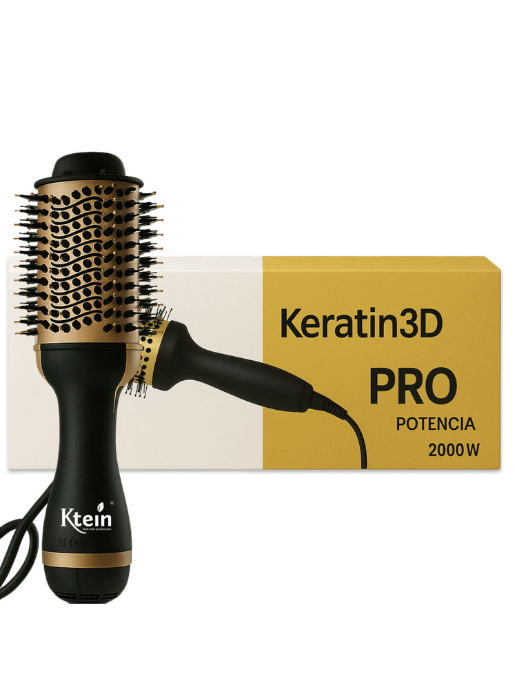 Ktein 4-in-1 Professional Hair Brush – Keratin 3D Hot Air Brush 2000W Ceramic Styler