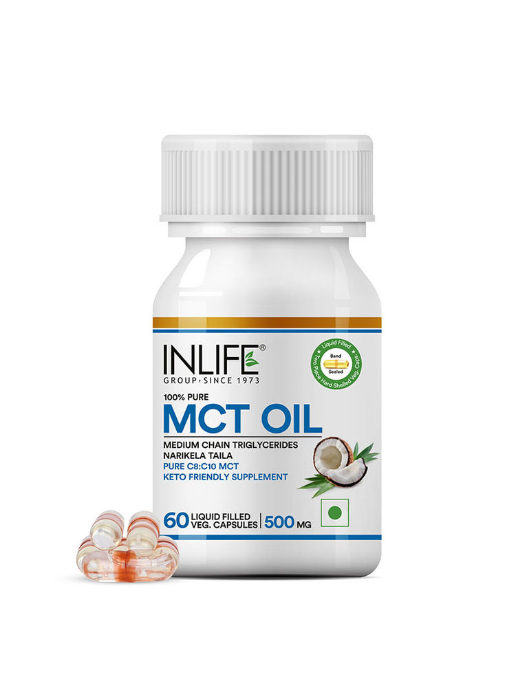 INLIFE Pure MCT Oil C8 C10 Keto Diet Friendly Food Supplement - 60 Vegetarian Capsules-picture-41