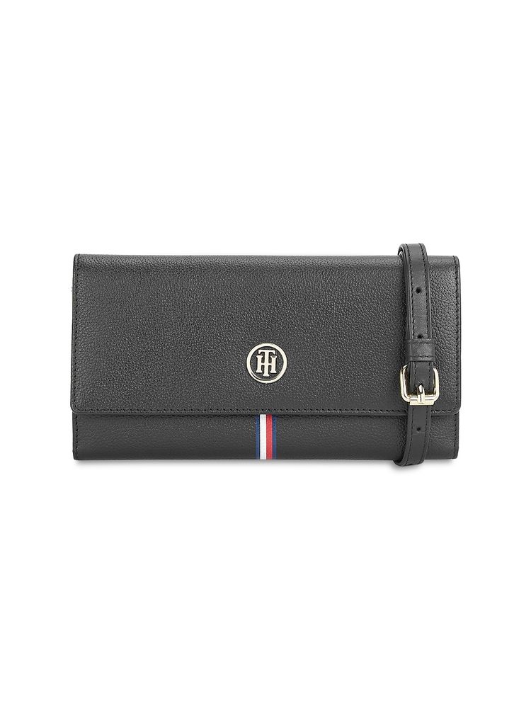 tommy hilfiger accessories Tommy Hilfiger Freida Women Leather Flap Wallet Cum Sling Black-picture-23