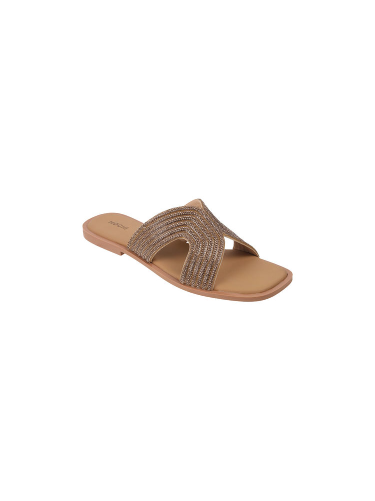 Mochi Women's Bronze Open Party Wear Flats-picture-39