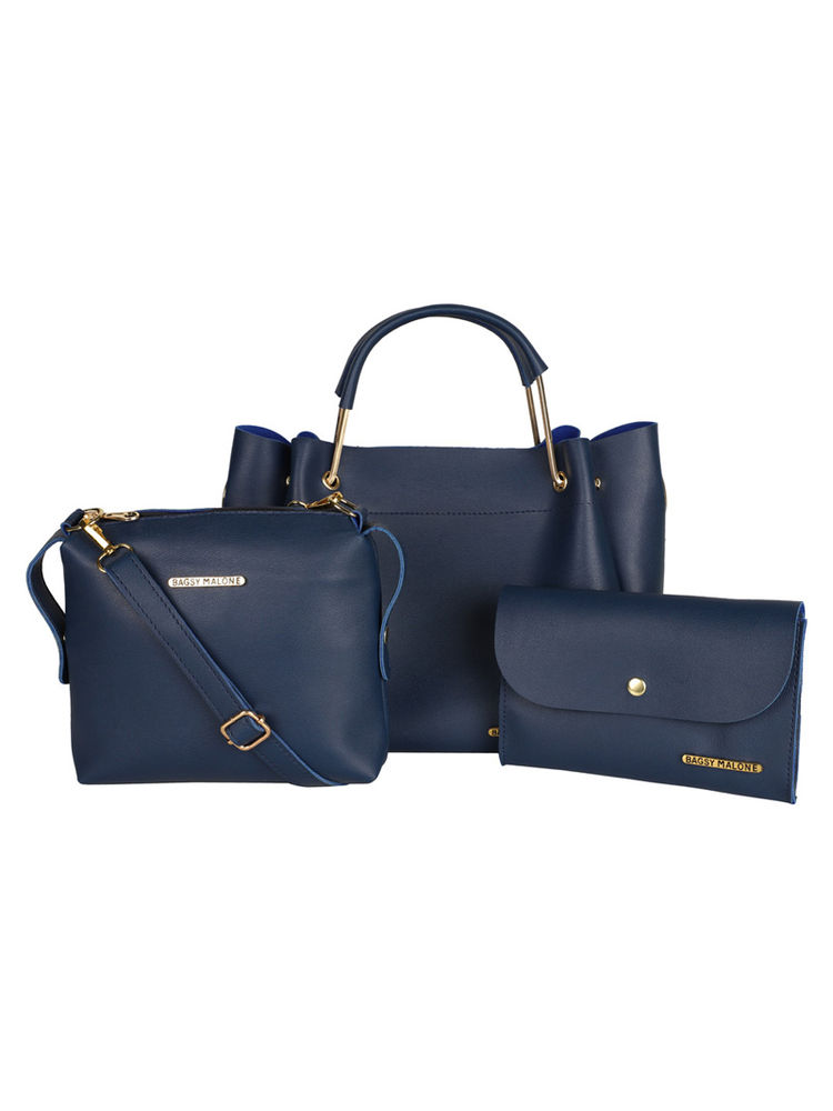 Bagsy Malone Blue Women Tote Combo Bag Set Of 3