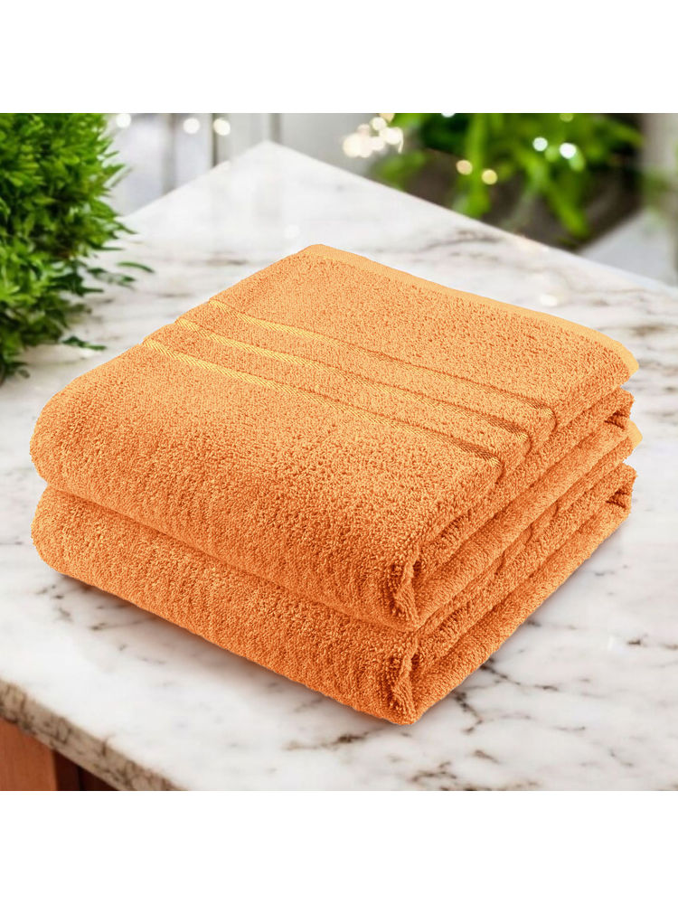 Story@Home Orange 450 Gsm Hand Towels (Pack of 2) (M)-image-1