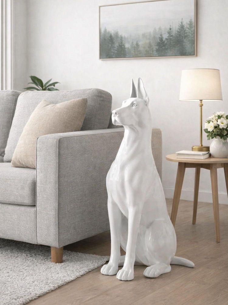 Smokey Cocktail Doberman Guard Decor - White-image-30