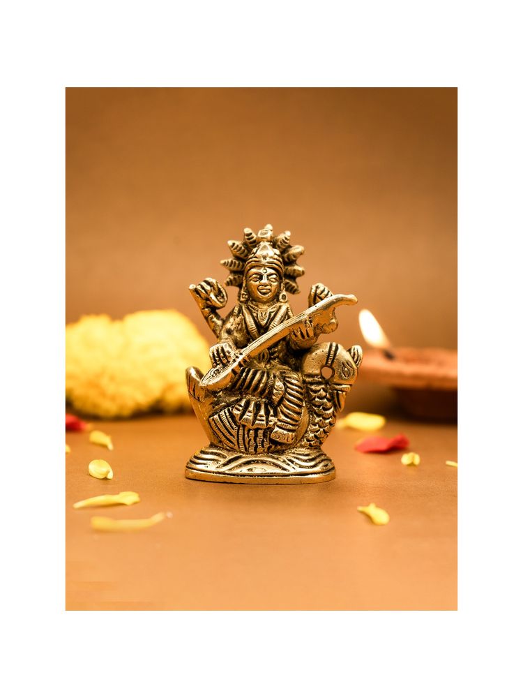 Ekhasa 100% Pure Brass Maa Saraswati Idol-picture-2