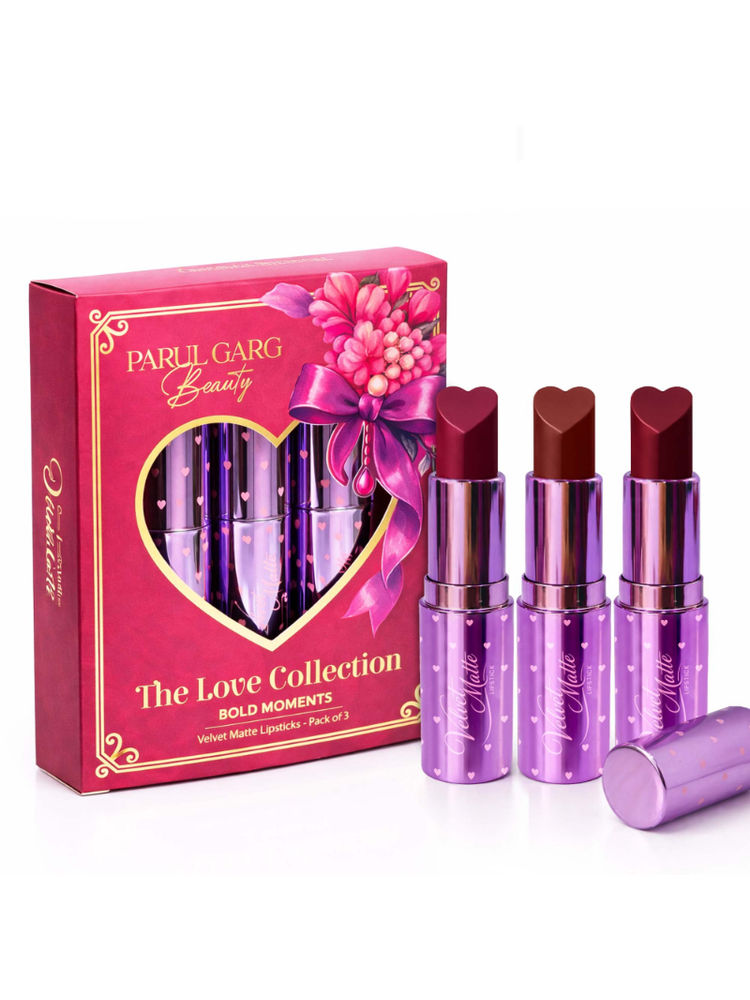 Parul Garg Beauty Velvet Matte Lipsticks Gift Set, Combo of 3-picture-18
