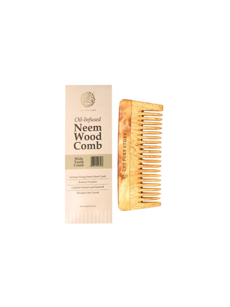 The Pure Story Oil Infused Neem Wood Wide Tooth Comb-picture-20