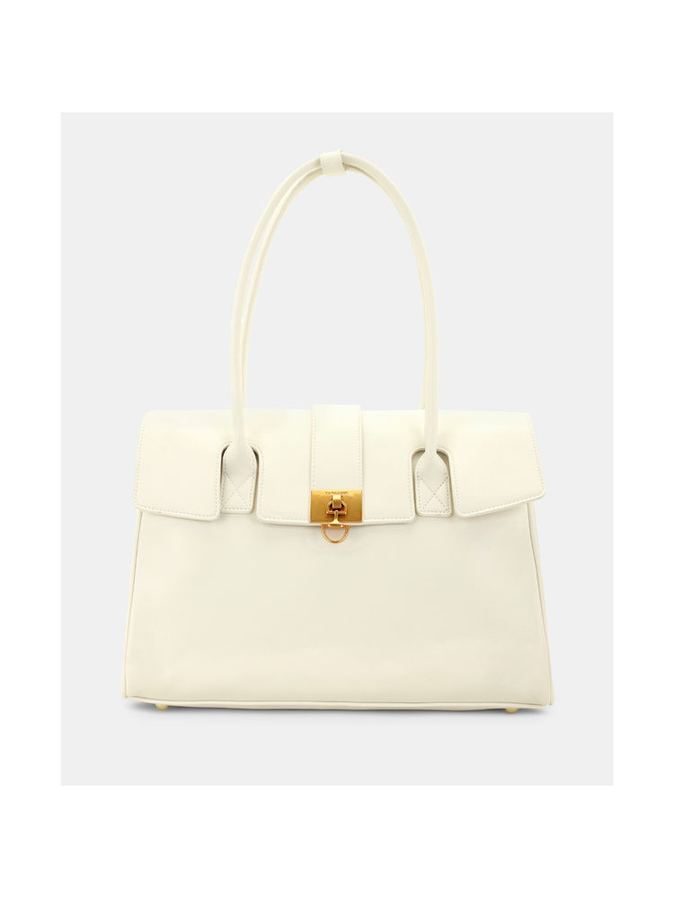 U.S. POLO ASSN. Aspen Off White satchel Handbag with Horsebit Hardware-picture-20