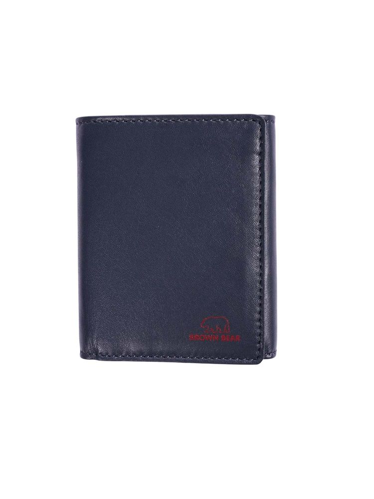 Brown Bear Men's Premium Blue Leather Tri-Fold Wallet-picture-16