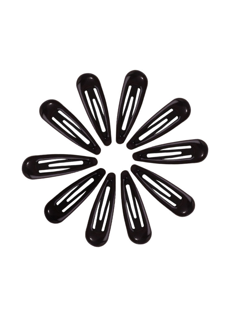 Matra Black Tic Tac Hair Clips Glossy Metal Pins Set of 10 Anti-Chip & Anti-Breakage-image-14