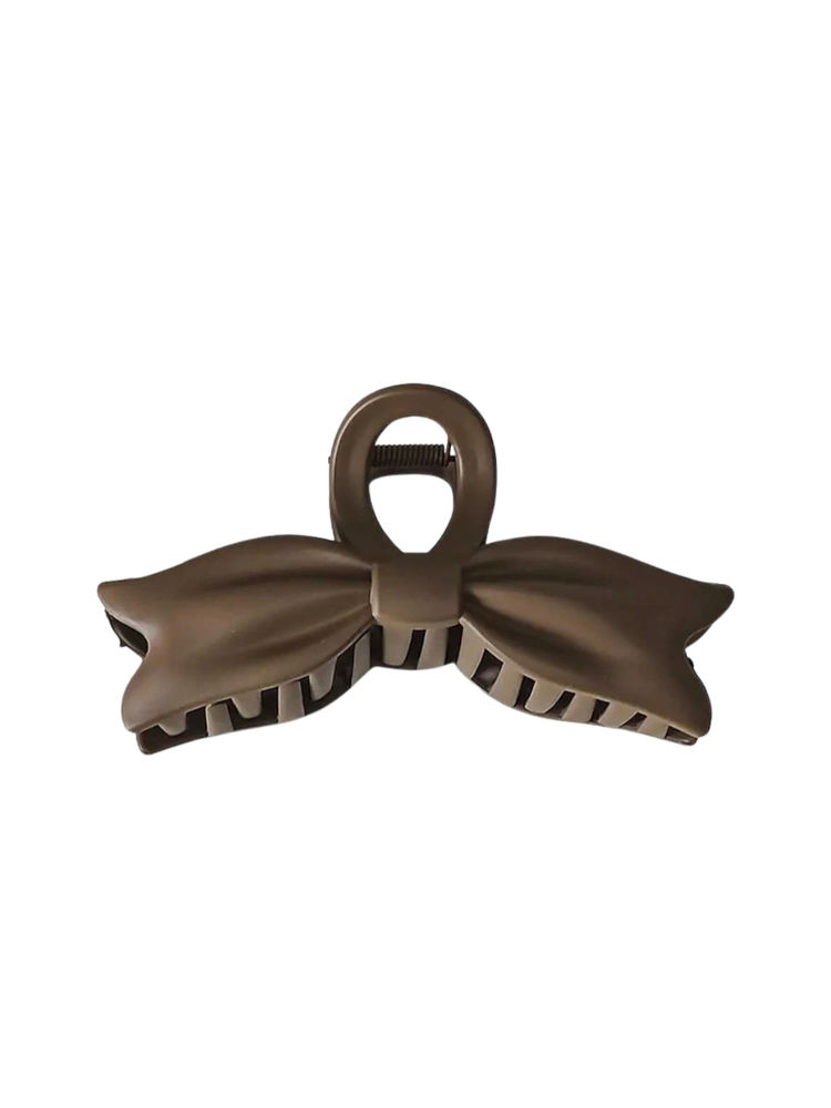 Matra Bow Claw Clip Matte Bowknot Hair Clutcher Non Slip Strong Grip Large Big Clutches Random Color-image-48