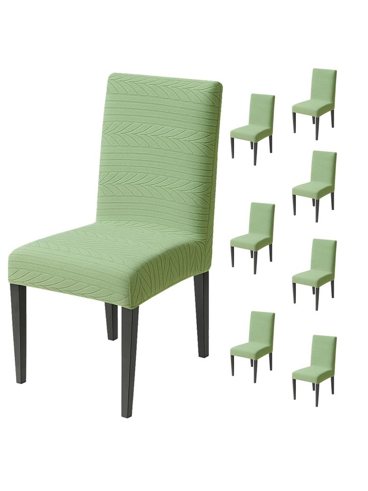 House of Quirk Green Elastic Jacquard Soft Touching Chair Cover Stretch Removable - (Pack of 8)-image-45