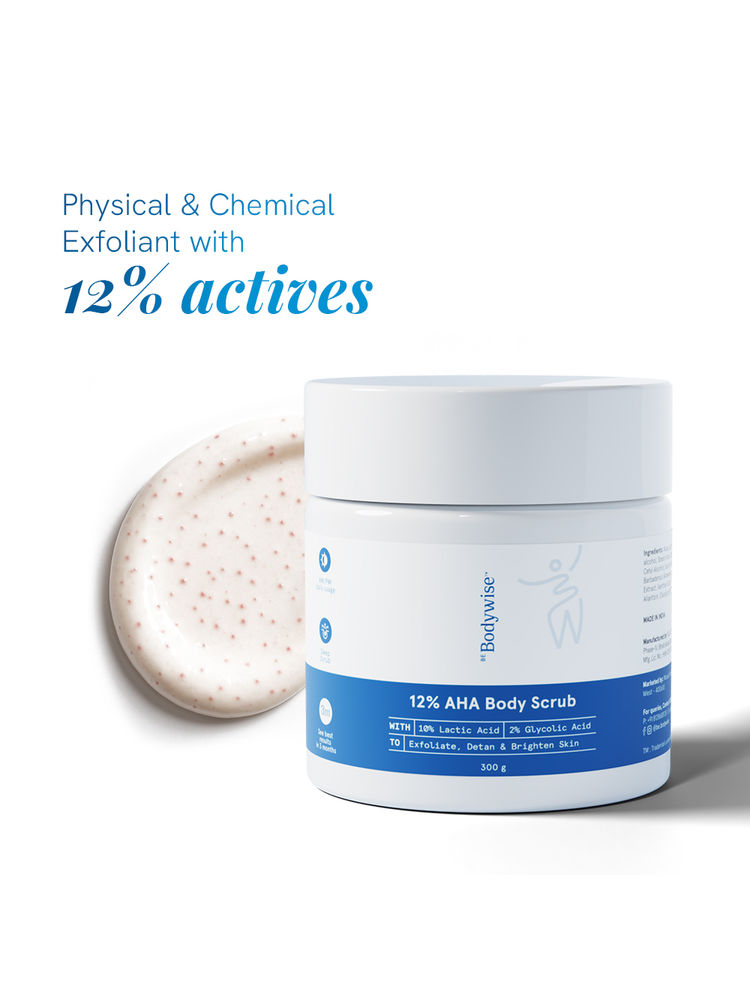 Be Bodywise 12% Aha Body Scrub - Advanced Formulation With 2% Glycolic Acid