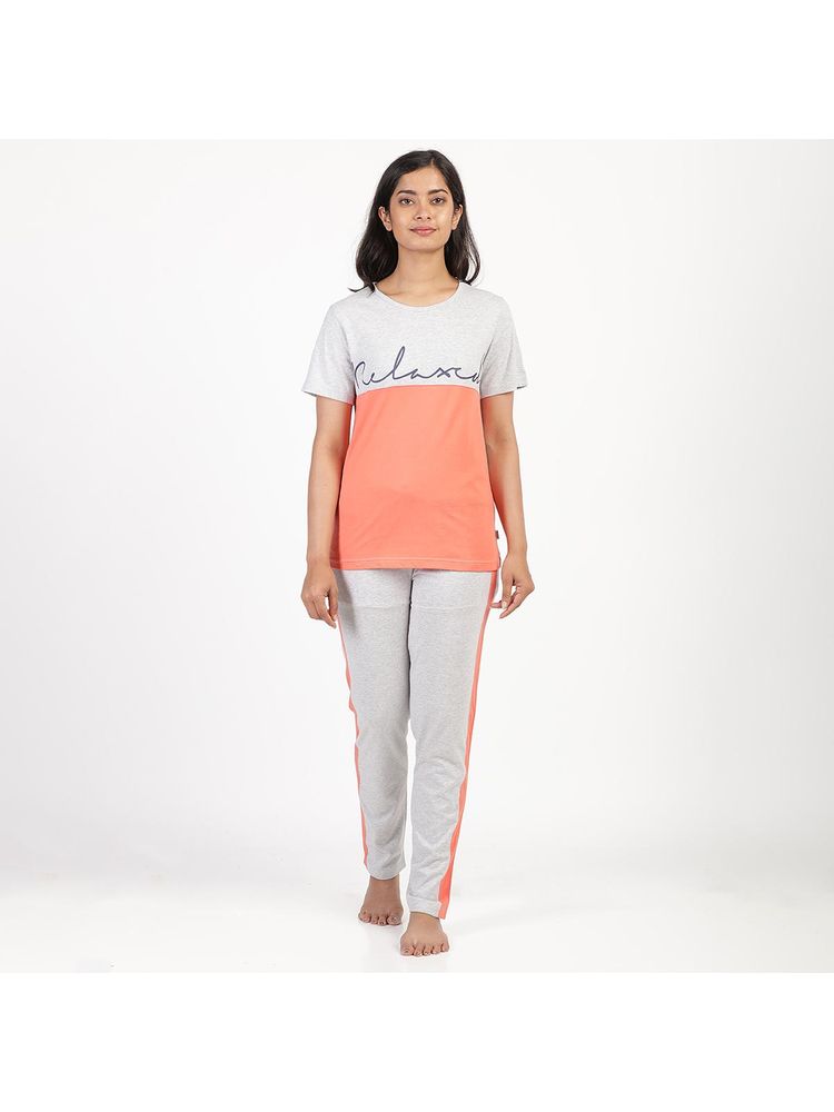 Mackly Women Wild Flower Night Suit - Grey-image-4