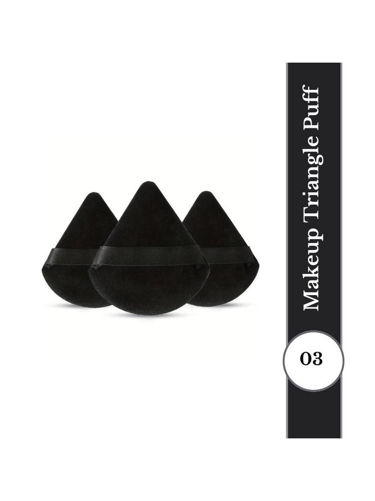 Rhe Cosmetics Mini Tringle Pizza Powder Puff & Makeup Blender Sponge - Black-image-11