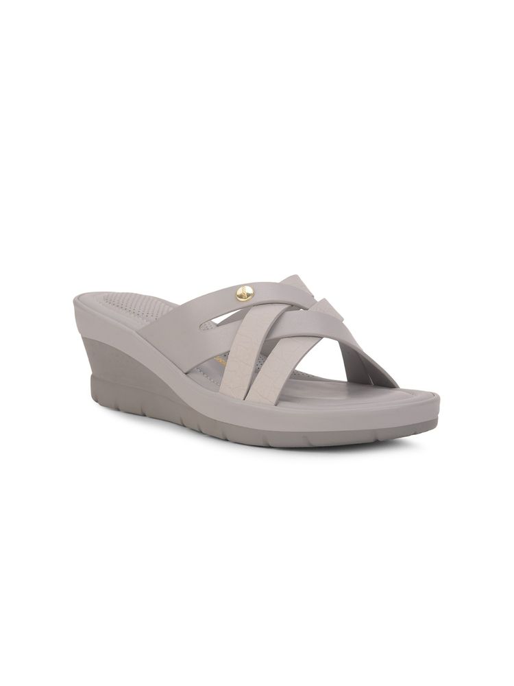 Bata Women Grey Wedge Sandals-picture-44