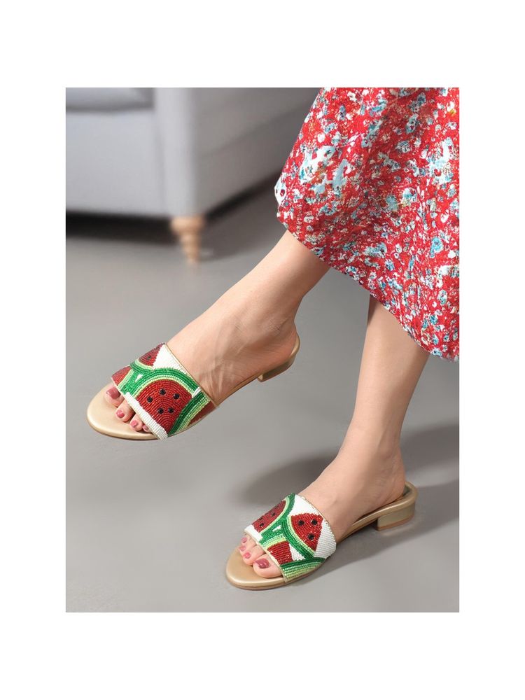 Carlton London Gold Colourblocked Sandals-picture-23
