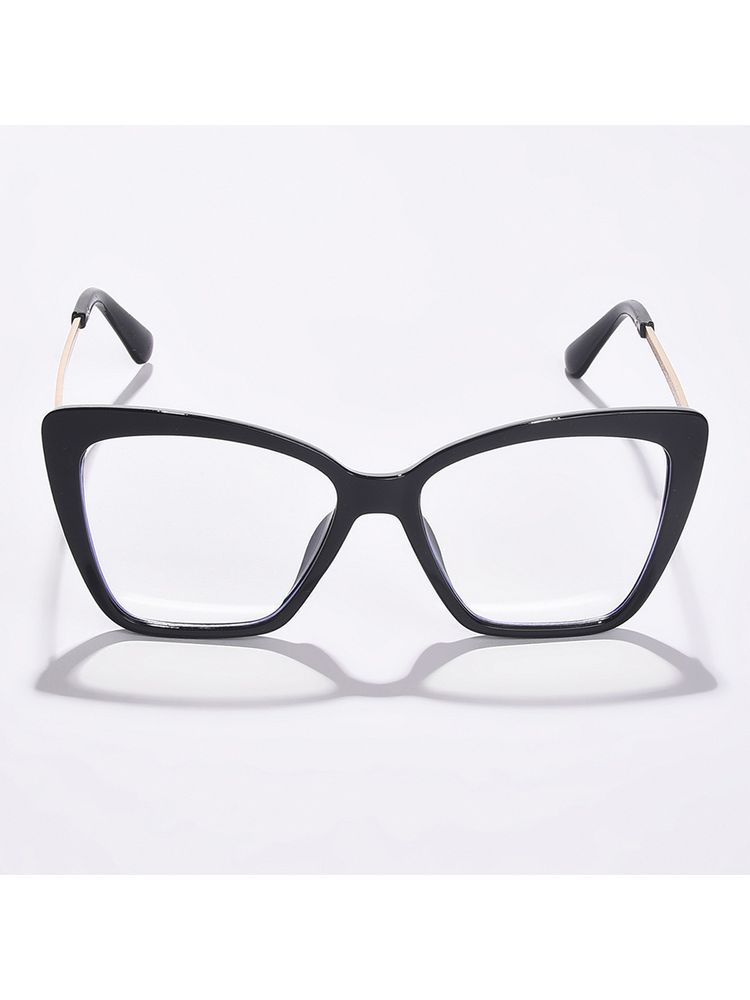 Haute Sauce Women Clear Lens Black Wayfarer Sunglasses (60)