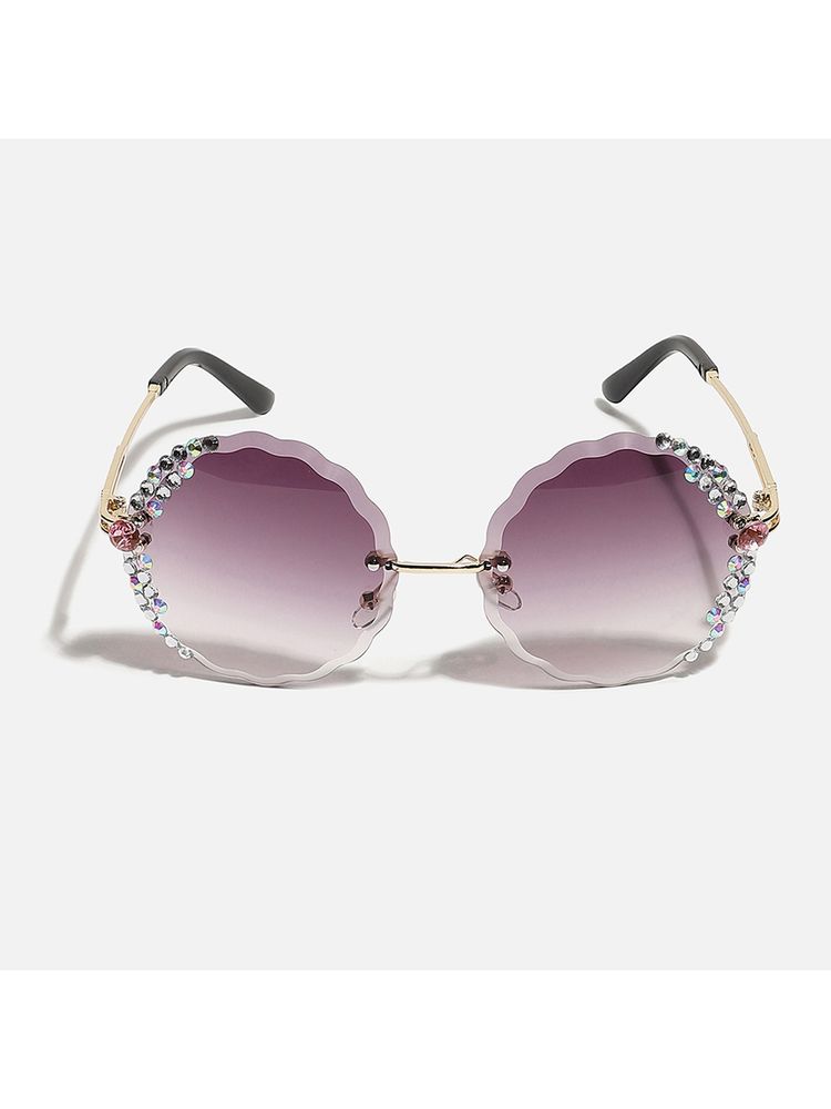 Haute Sauce Women Purple Lens Purple Round Sunglasses (50)-image-7