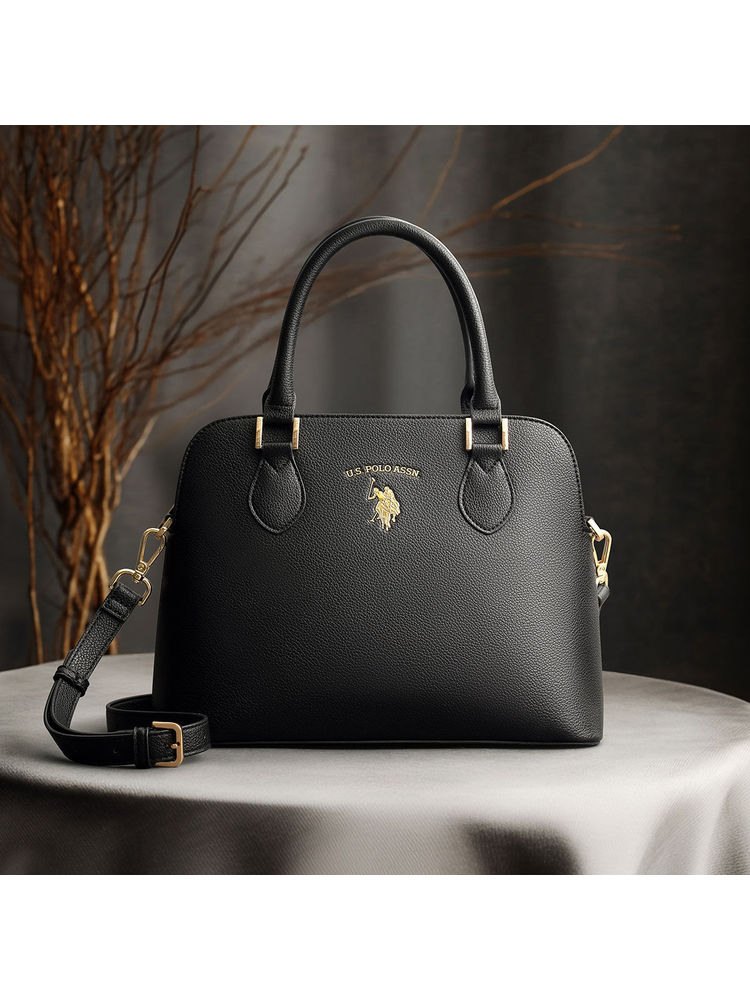 U.S. POLO ASSN. Beth Black dome Handbag with Solid Finish-picture-14