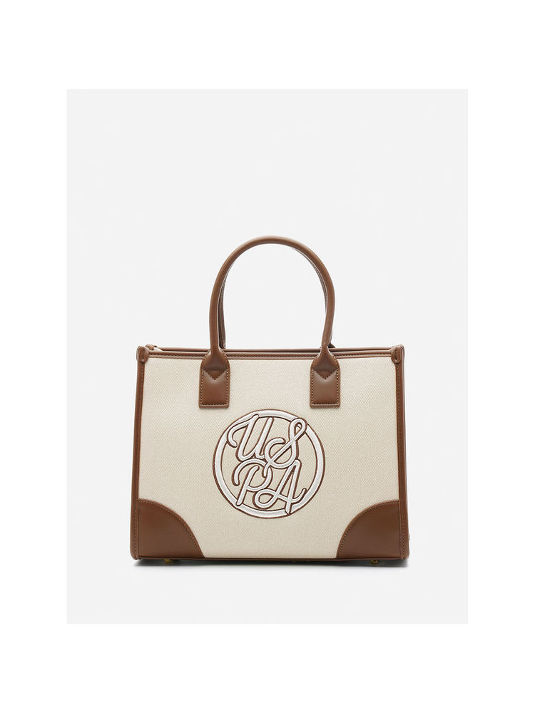 U.S. POLO ASSN. Cocco Off White tote Handbag with Solid Finish-image-49