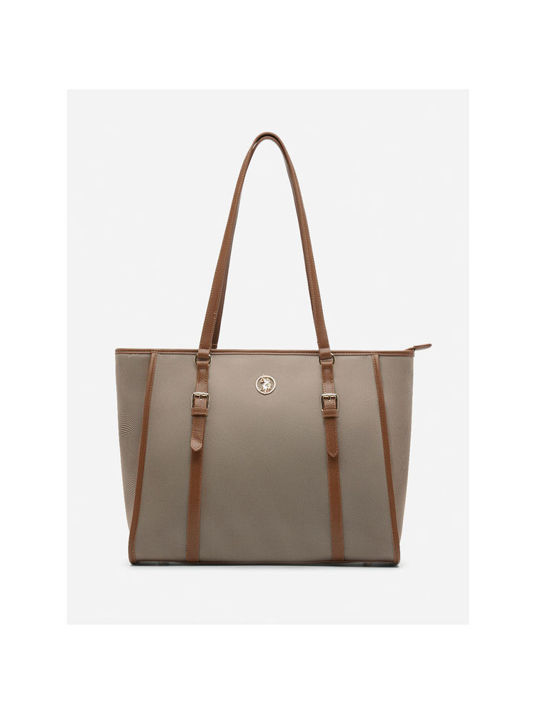 U.S. POLO ASSN. Millie Light Brown tote Handbag with Solid Finish-picture-20