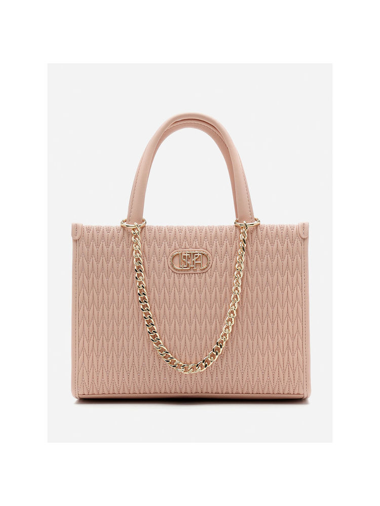 U.S. POLO ASSN. Chloe Nude satchel Handbag with Solid Finish