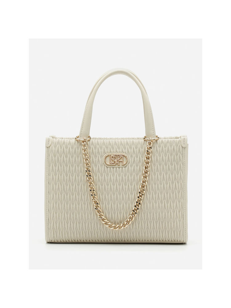 U.S. POLO ASSN. Chloe Off White satchel Handbag with Solid Finish-picture-20