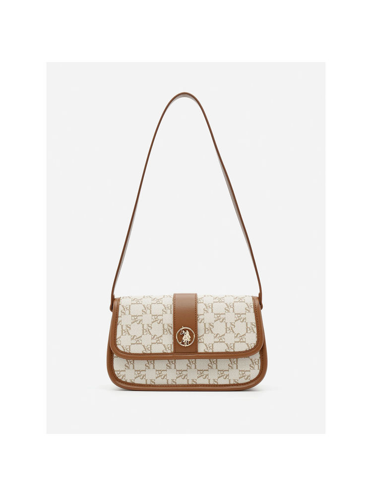 U.S. POLO ASSN. Trinity Off White Monogram crossbody Handbag with Twist Closure-picture-18