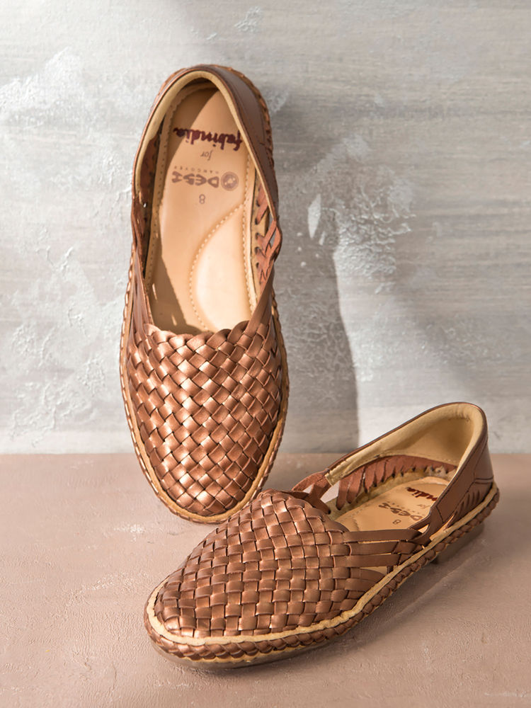 fabindia fashion Fabindia Copper Leather Jutties-picture-22
