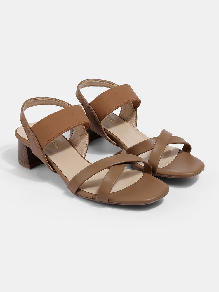 Lemon & Pepper Tan Block Heels-picture-27