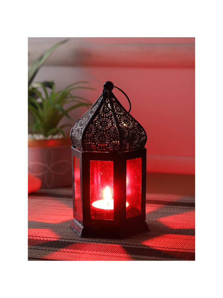 AAPNO RAJASTHAN Decorative Antique Copper Finish Moroccan Lanterns Black-picture-12