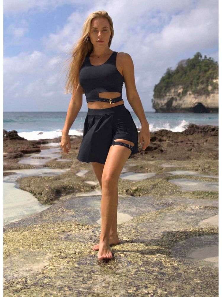 Keepfit Women's 2-Piece Swimwear Set With Crop Top & Pleated Skirted Bottom-picture-25
