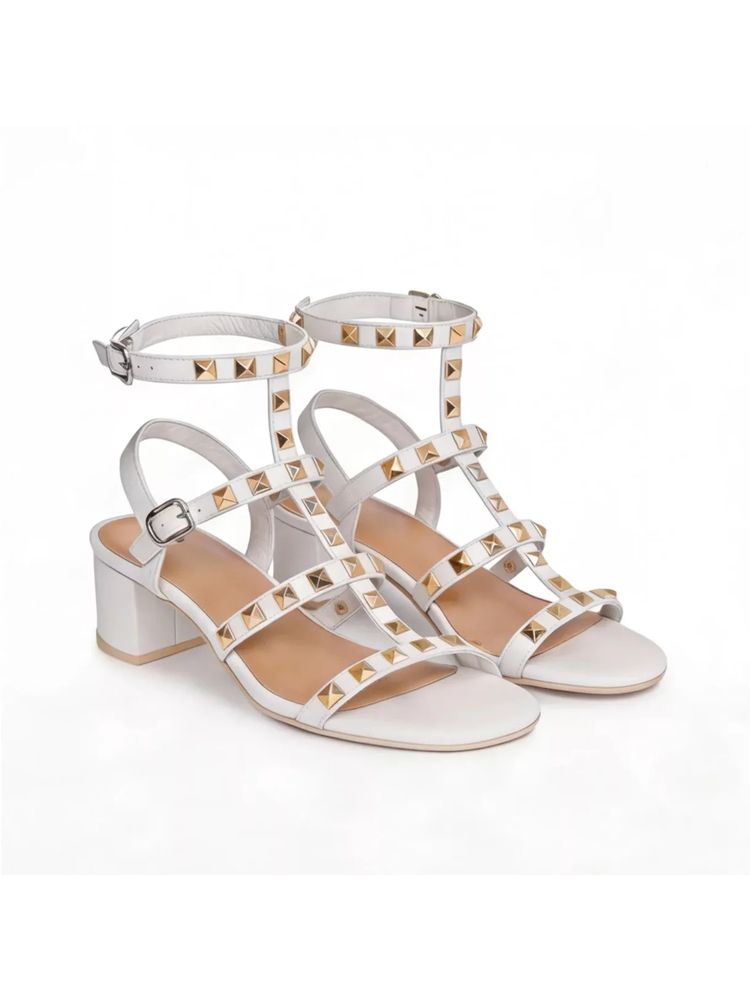 AUZORI Women White Leather Gladiators-image-47
