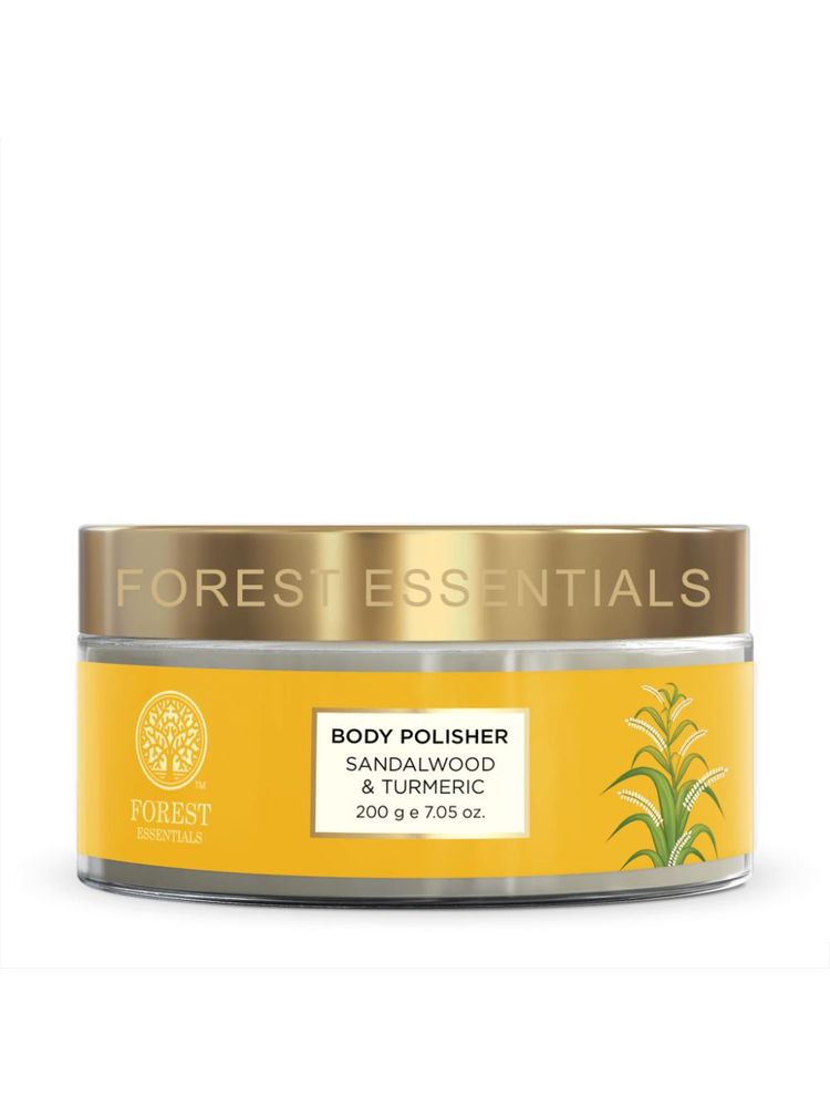 Forest Essentials Body Polisher Sandalwood & Turmeric - Body Scrub for Tan Removal-image-29